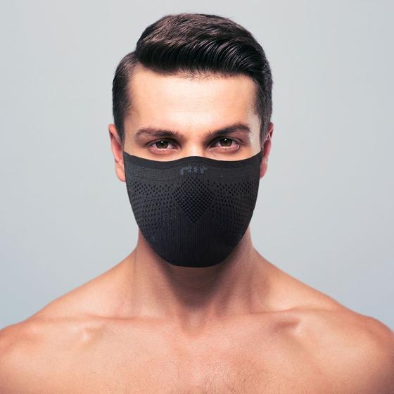 Imagem de Máscara de proteção Masculina 3D Air Knit Preto com Grafite