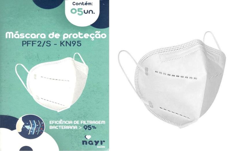 Imagem de Máscara de Proteção Respiratória PFF2/S c/ Elástico 05 Un - Nayr