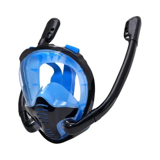 Imagem de Máscara de Snorkel Facial Completa 180° - Óculos de Silicone para Mergulho