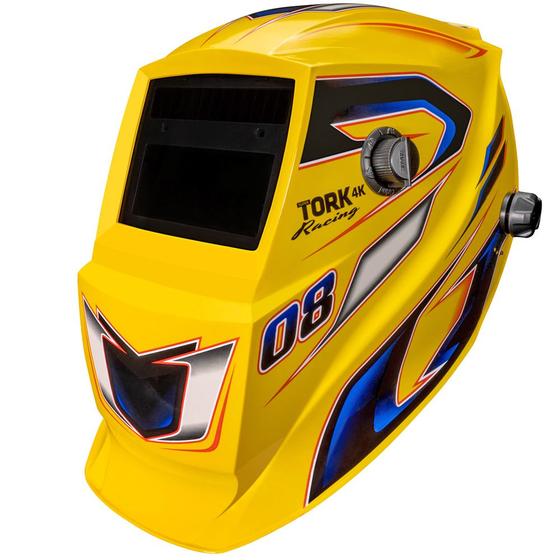 Imagem de Mascara de Solda Eletrodo Tig Mig Corte Plasma 4K Escurecimento Automatico Racing 08 Tork