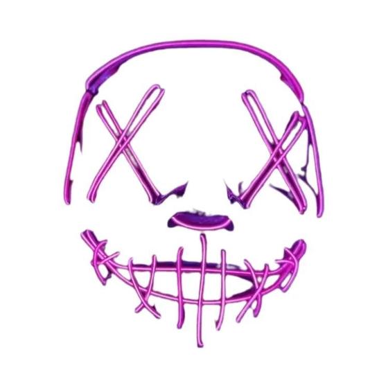 Imagem de Máscara de Terror Neon LED para Adultos - Brilha no Escuro - Ideal para Halloween e Cosplay