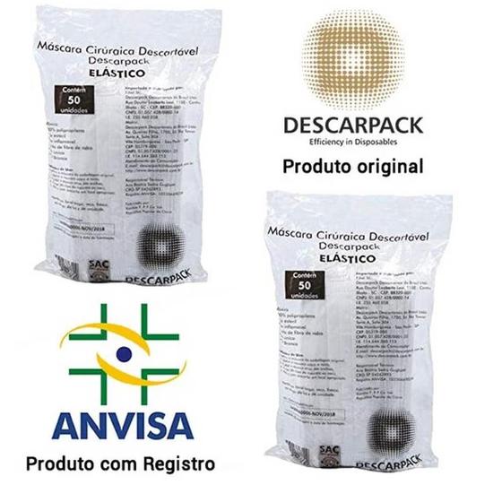 Imagem de Mascara Descartavel Cirurgica 100Un Tripla Anvisa Descarpack