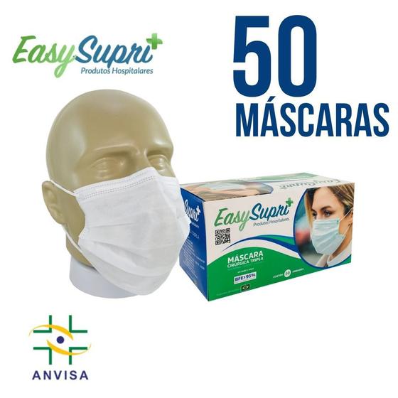 Imagem de Máscara descartável EasySupri branca  -  50 unid.