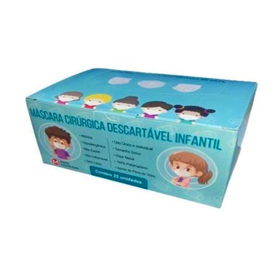 Imagem de Máscara Descartável Infantil Caixa 50 Unidades Rosa Medi Company