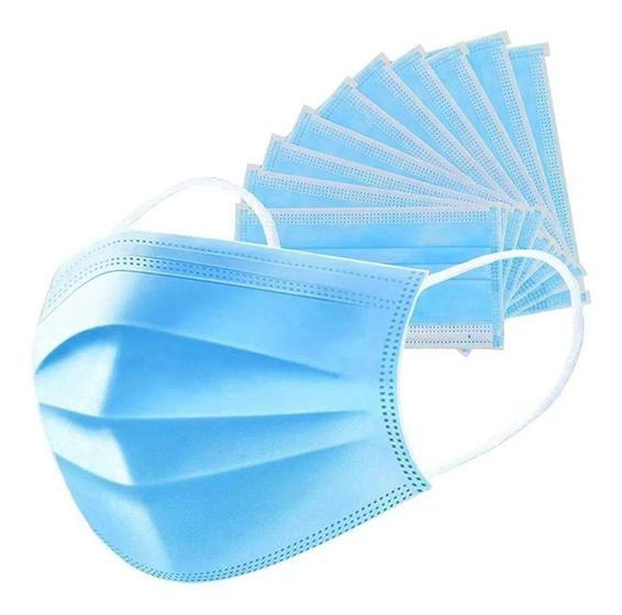 Máscara Descartável Tripla 50 Unidades Azul Menor preço em Máscara Descartável Tripla 50 Unidades Azul