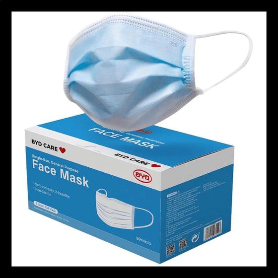 Máscara Descartável Tripla Clip Nasal 50 Un BYD Azul é boa?