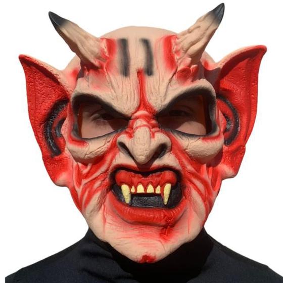 Imagem de Máscara Diabo Monstruoso Halloween Carnaval Fantasia Teatro Terror Assustador Dia das Bruxas Zumbi Cosplay