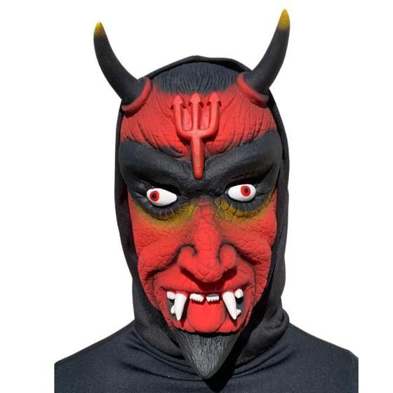 Imagem de Máscara Diabo Tridente Halloween Carnaval Fantasia Teatro Terror Assustador Cosplay