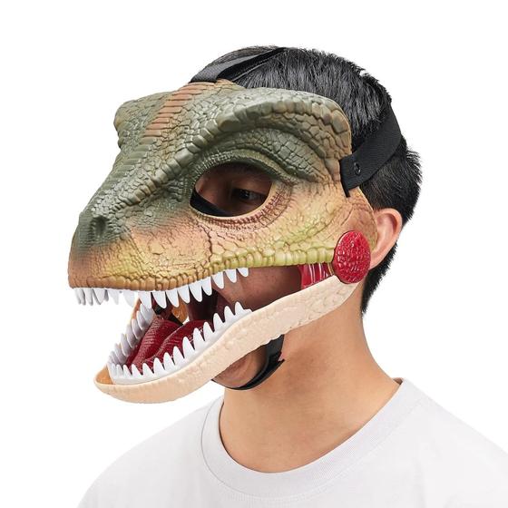 Imagem de Máscara Dinossauro Velociraptor Com Som Mandíbula Articulada