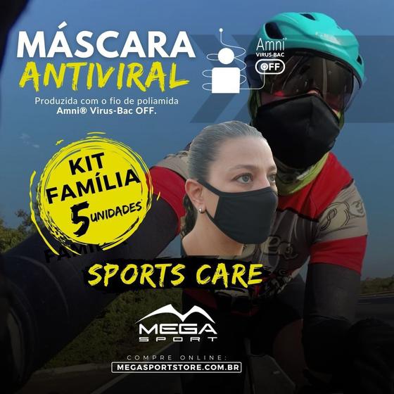 Imagem de Máscara Esportiva Antiviral - Kit Família - Sports Care