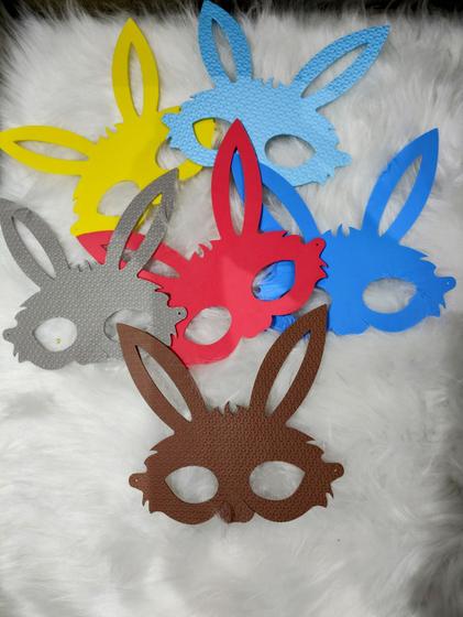 Imagem de Máscara EVA 40 UNIDADES Coelho páscoa festas infantil com elástico