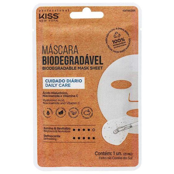 Imagem de Máscara Facial Biodegradável Kiss NY Cuidado Diário