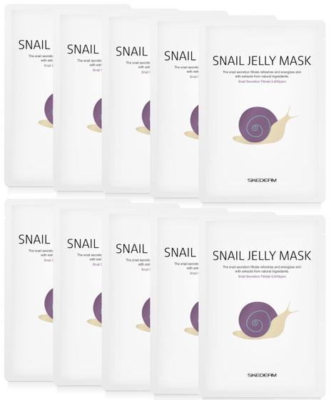 Imagem de Máscara Facial Coreana SKEDERM - 10 Folhas de Geleia de Caracol - Hidratante e Anti-rugas