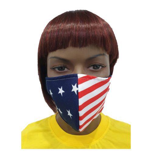 Imagem de Máscara facial de tecido extravagante para adultos - bandeira americana 1 cada por Giftscircle (pacote com 2)