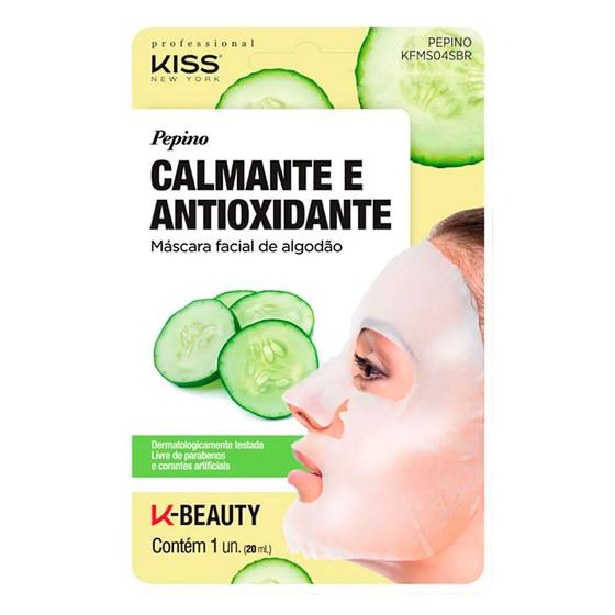 Imagem de Máscara Facial Kiss New York Calmante e Antioxidante Pepino 1 Unidade