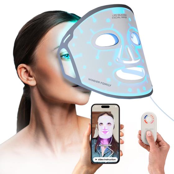 Imagem de Máscara facial LED Light Therapy Wonder Family 4 cores para rosto