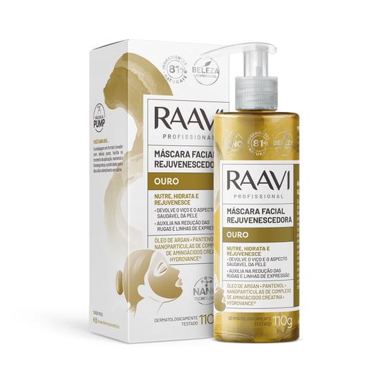 Máscara Facial Rejuvenescedora Ouro Raavi 110g Menor preço em Máscara Facial Rejuvenescedora Ouro Raavi 110g