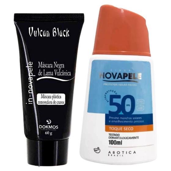 Imagem de Máscara Facial Vulcan Black Peel Off + Protetor Solar Nova Pele 50 FPS