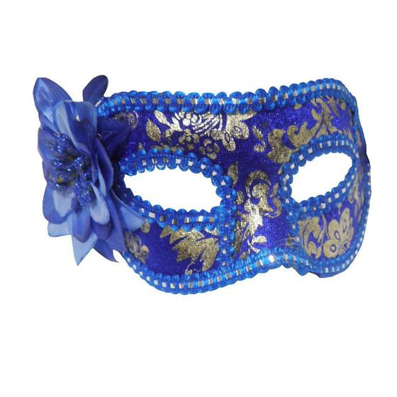 Imagem de Mascara Fantasia Carnaval kit 6 uni Festa Eventos Baile Azul