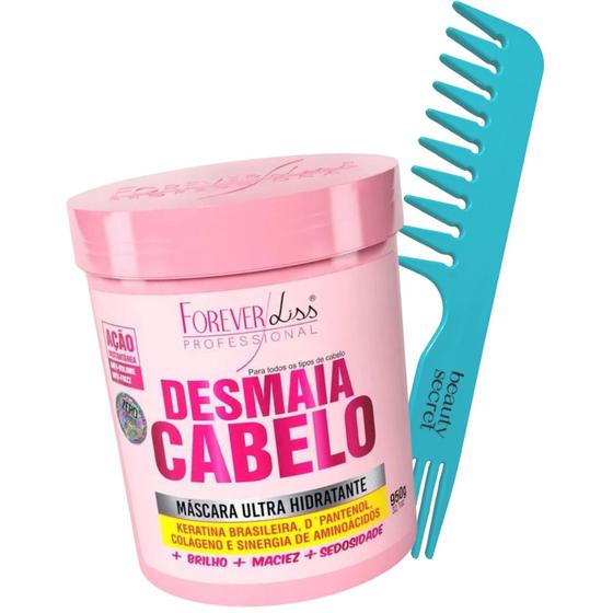 Imagem de Mascara Forever Liss Desmaia Cabelo 950g Pente Beauty Secret