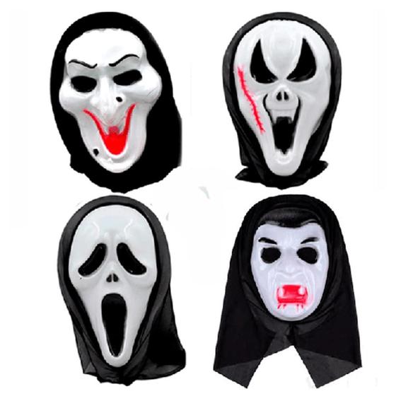 Máscara Halloween Assustadora Pânico Vampiro ou Bruxa Com Capuz ...