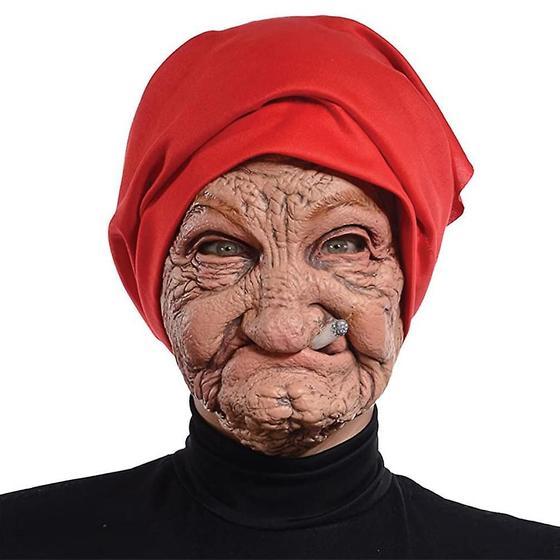 Imagem de Máscara Halloween Smoking Granny Latex Headgear Cosplay Ball