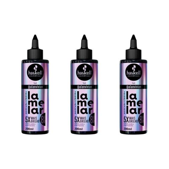 Mascara Haskell Liquida Lamelar 200Ml - Kit Com 3Un Imagem de Mascara Haskell Liquida Lamelar 200Ml - Kit Com 3Un