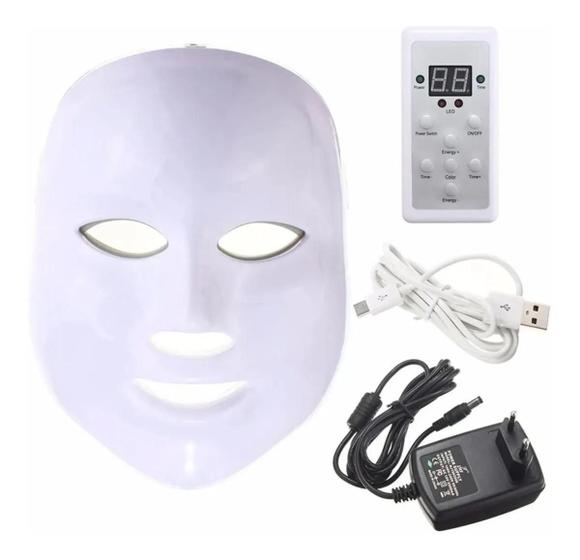 Máscara Led 7 Cores Fototerapia Facial Tratamento Pele Acne - SKINCARE OPTIONS