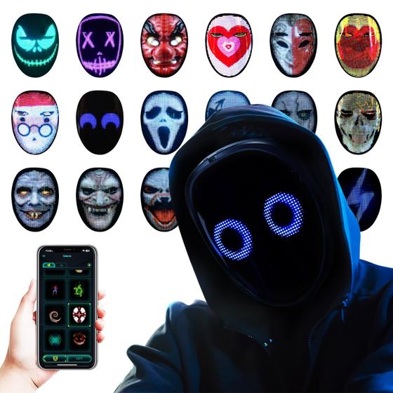 Imagem de Máscara LED AINSKO com Bluetooth Programável - Ideal para Halloween