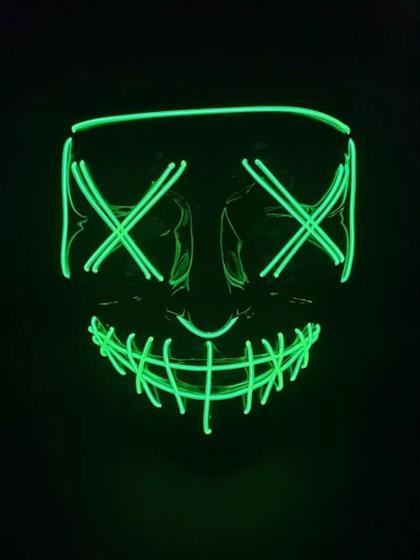 Imagem de Mascara Led Festa Neon Filme Uma Noite De Crime Fio Duplo