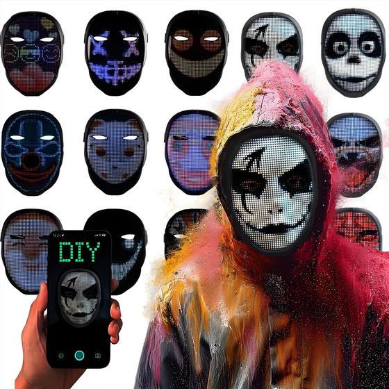 Imagem de Máscara LED JDBMAOYE com controle de aplicativos, detecção de gestos para o Halloween
