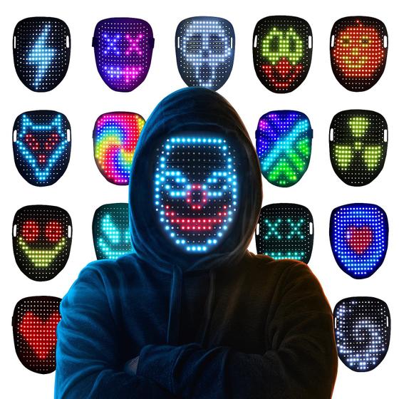 Imagem de Máscara LED Mr.Pang com Sensor de Gestos - 50 Padrões de Iluminação