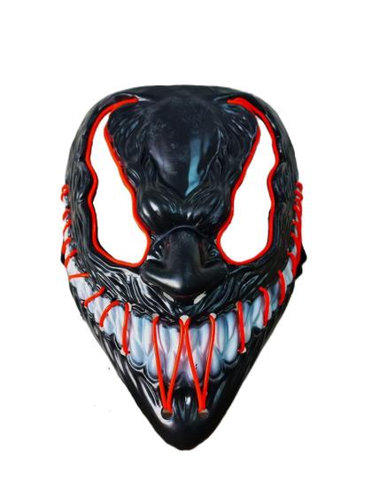 Imagem de Máscara Led Venom Aranha Festa Cosplay Halloween - Vermelho