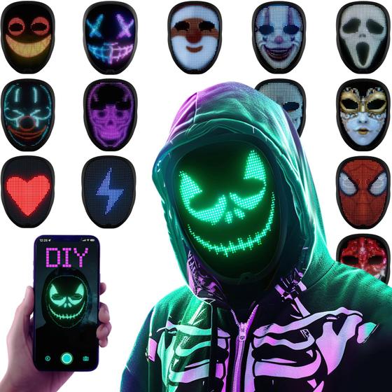 Imagem de Máscara LED Yinenio Programável - Controle por App e Gestos