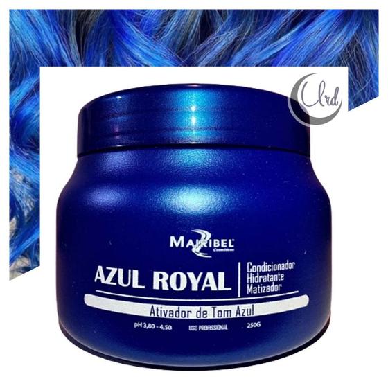 Imagem de Mascara Matizador Azul 250g Cabelo Royal Mairibel Condicionador
