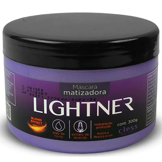 Imagem de Máscara Matizadora Lightner Blond Effect 300ml Cless neutraliza tons amarelados hidrata e dá brilho