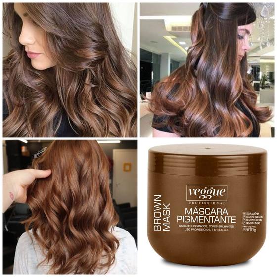 Máscara Matizadora Marrom Castanho Iluminado Brown Veggue 500ml ...