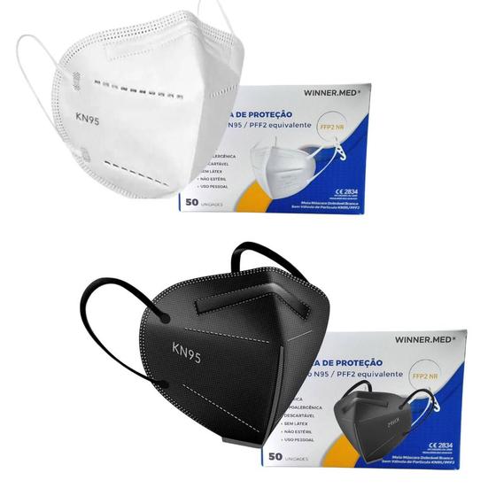 Máscara N95 Proteção FFP2 Caixa c/ 50 Unidades Preta Winner