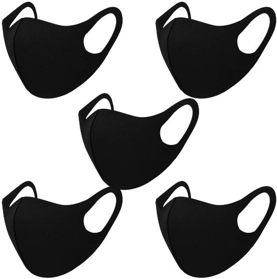 Máscara Neoprene Kit 05 Unidades Pretas Face Shield Neoprene Mask