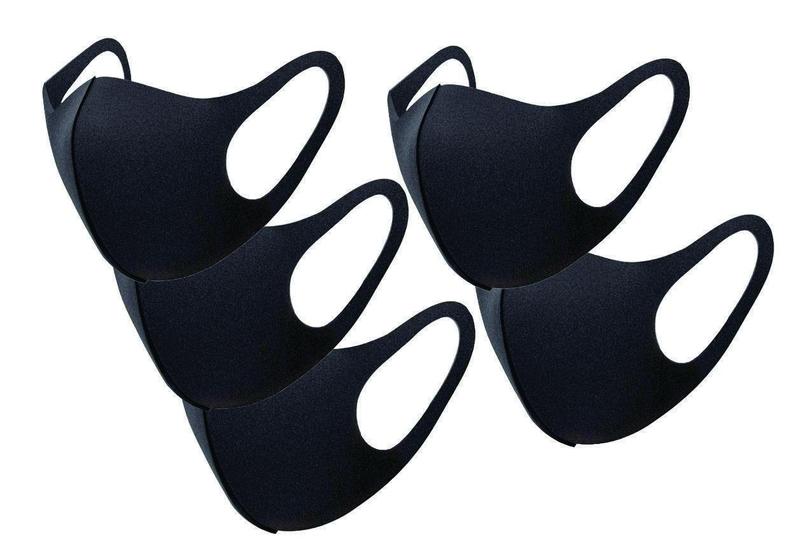 Máscara Neoprene Kit 05 Unidades Pretas Face Shield Neoprene Mask