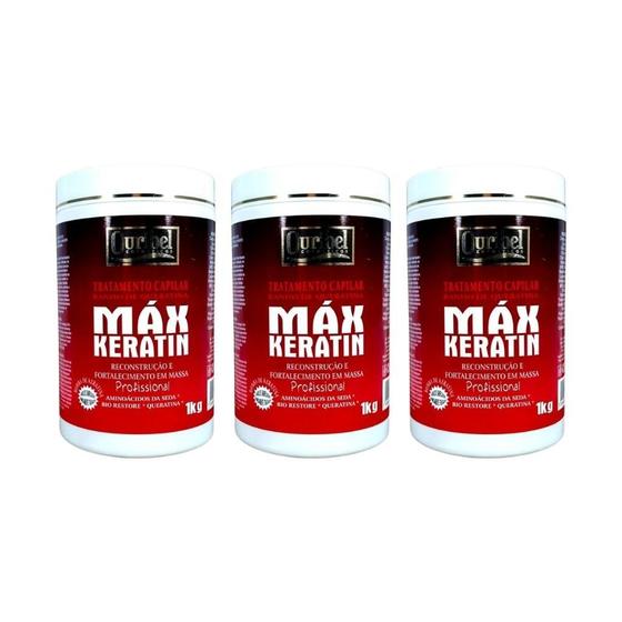 Imagem de Mascara Ouribel Max Keratin 1000G - Kit Com 3Un