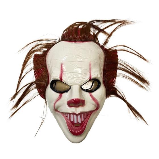 Imagem de Máscara Palhaço It Pennywise Com Cabelo Plástico Halloween