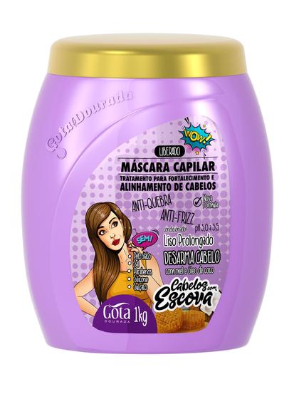 Imagem de Máscara Para Cabelo Com Escova Liso Prolongado Gota Dourada