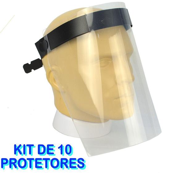 Imagem de Mascara Protetor Facial Face Shield Ajustável KIT 10 Peças CBRN14040