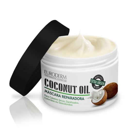 Máscara Reparador Coconut Oil Euroderm Óleo de Coco Máscara Capilar