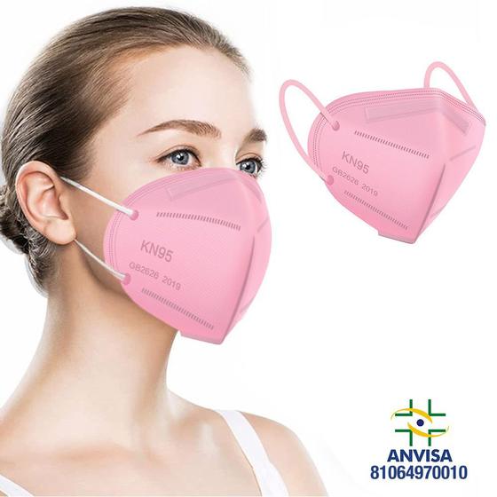 Imagem de Máscara Respiratória KN95 PFF2 WWDoll Cinco Camadas Rosa