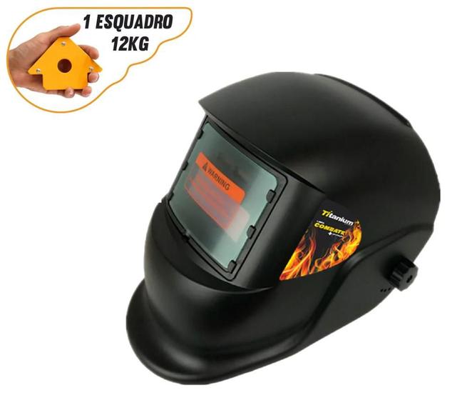 Imagem de Máscara Solda Escurecimento Automático + Esquadro Magnético
