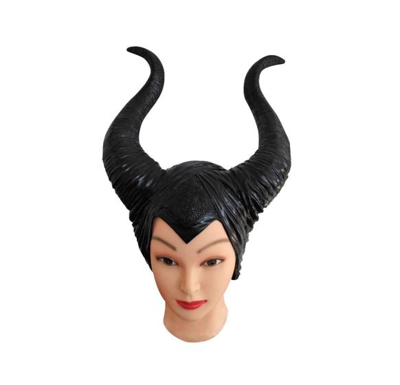 Imagem de Mascara Touca Malévola Maleficent Angelina Jolie Látex