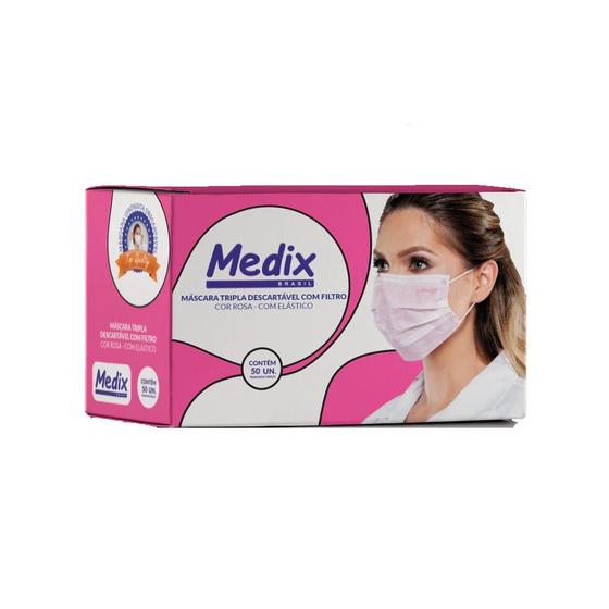 Imagem de Mascara Tripla Com elástico Pct C/50 Un e Clip nasal Medix