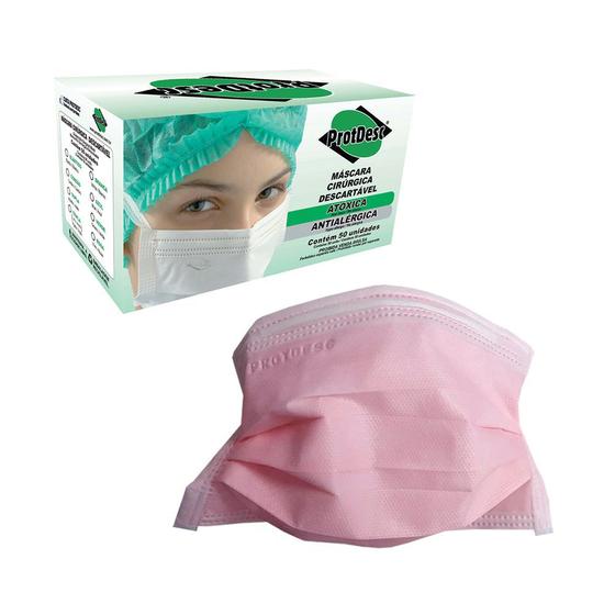 Máscara Tripla Proteção Clip Nasal Atóxica ProtDesc Rosa - Máscara ...